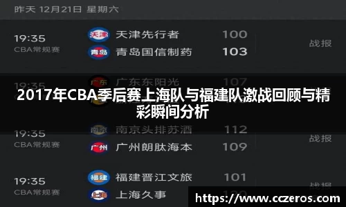 2017年CBA季后赛上海队与福建队激战回顾与精彩瞬间分析
